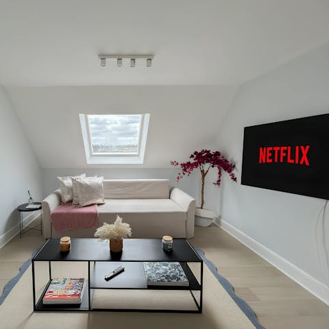 Settle down for a movie night after a busy day of sightseeing