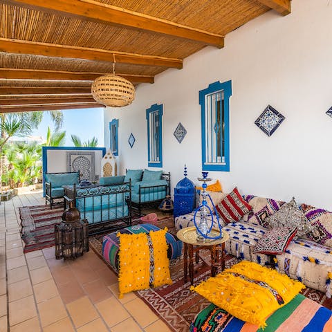 Relax in the Moroccan-inspired outdoor lounge