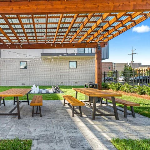 Grab a sundowner and head out into the shared gardens