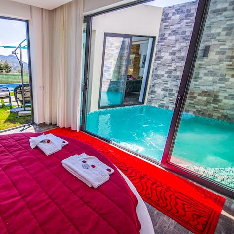 Unwind in your indoor Jacuzzi pool by the bedroom
