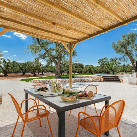 Indulge in an alfresco breakfast as the quiet of nature surrounds you