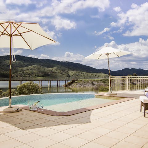 Cool off in the private infinity pool when you're not basking in the sun