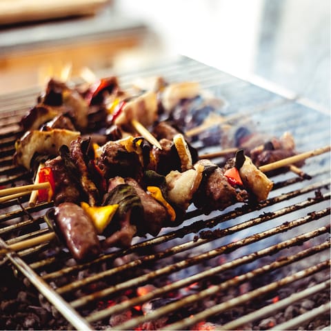 Fire up the built-in barbecue for evening meals