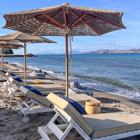 Head down the direct path to the beach and rest on one of the complex's loungers
