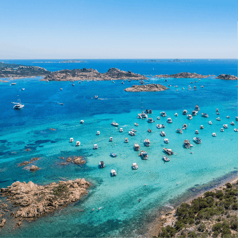 Drive 1.5 miles to Porto Cervo's marina and hop on a boat trip along the coast