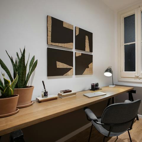 Fire off those last emails from your sleek and serene office