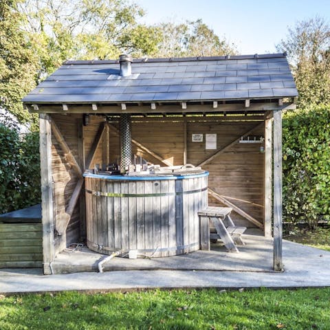 Take a long, luxurious dip in your private hot tub