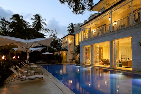 Take a midnight dip in the home's glorious pool