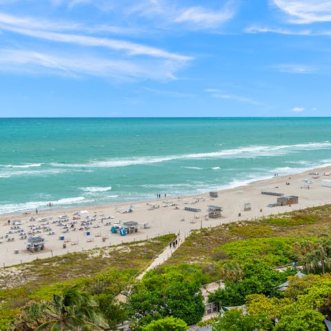 Enjoy direct access to Miami beach from your apartment