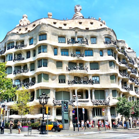 Visit Gaudi's Casa Milà, just a three-minute walk away
