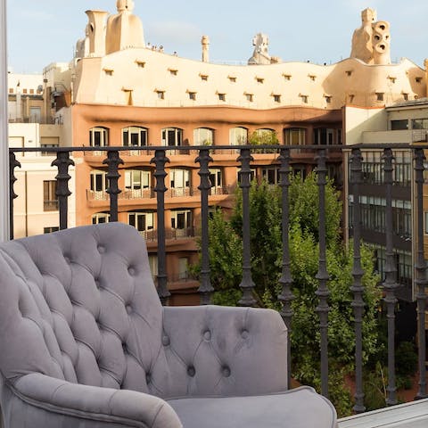 Admire Casa Milà from this home's windows