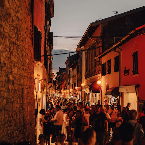 Experience Poreč's fantastic restaurants and vibrant nightlife, a short drive away