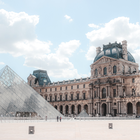Explore the world-renowned Louvre – a twenty-one minute Metro ride away