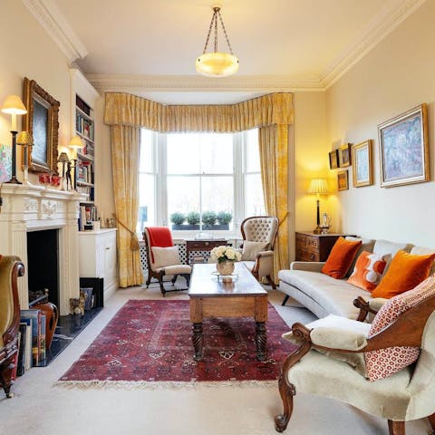 Relax with a good book in the cosy sitting room