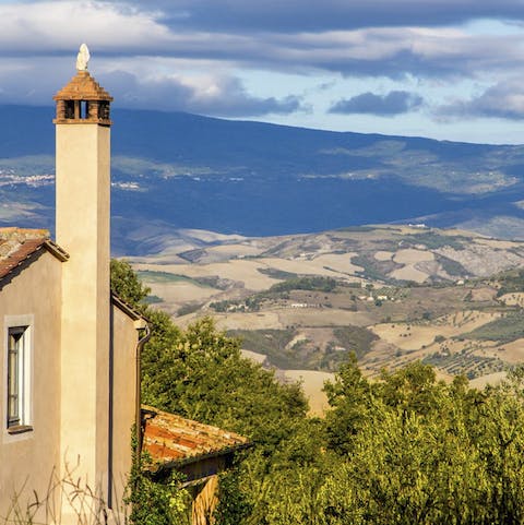 Admire the breathtaking views of the Tuscan hills