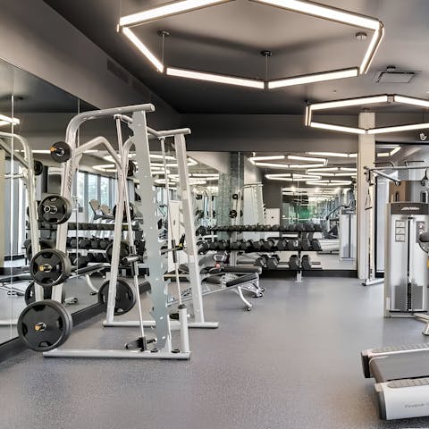 Hit a personal best in the on-site, shared gym