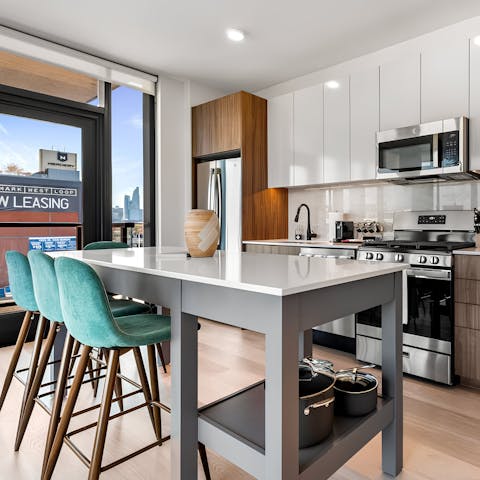 Enjoy a fresh cup of coffee at the breakfast bar