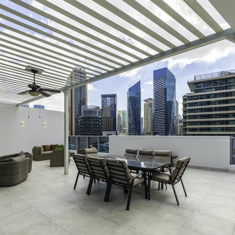 Enjoy sipping on sundowners with your loved ones on the private rooftop terrace