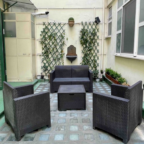 Enjoy a pre-dinner glass of wine on the patio