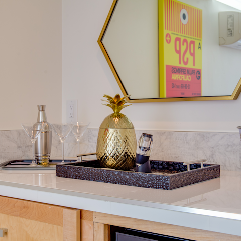 Mix a classic cocktail at the bar area