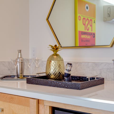 Mix a classic cocktail at the bar area