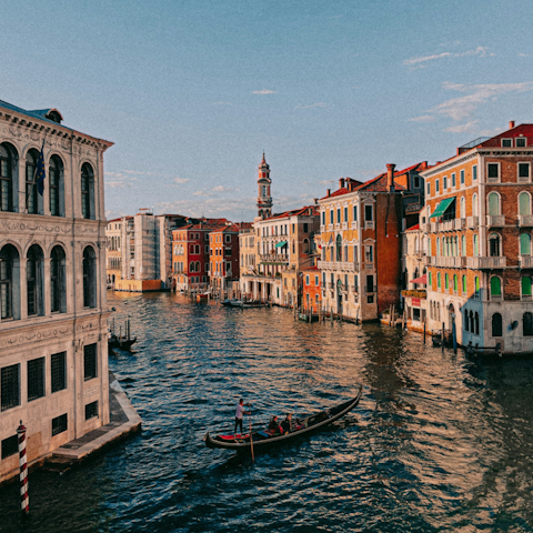 Take a gondola ride along Venice's famous canals