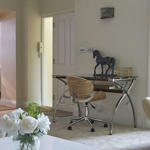 Get some work done at the stylish ergonomic desk