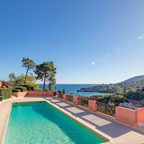 Soak up the scenery as you cool off in the pool