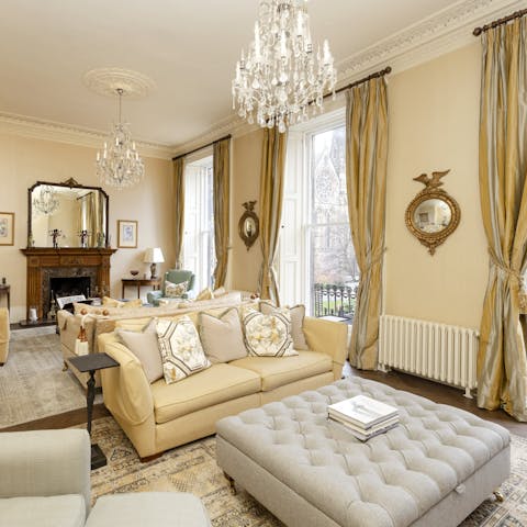 Relax in the elegant drawing room with a glass of whiskey