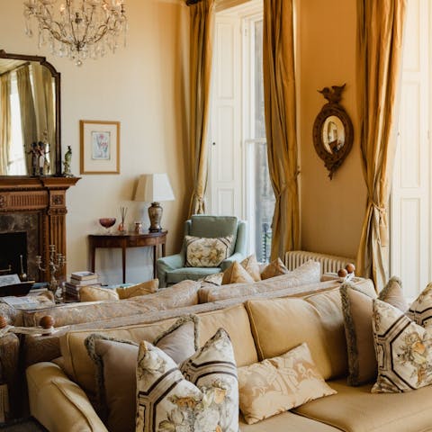 Relax in the elegant drawing room with a glass of whiskey