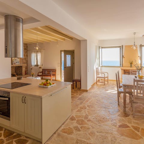 Entertain your guests in the large open kitchen