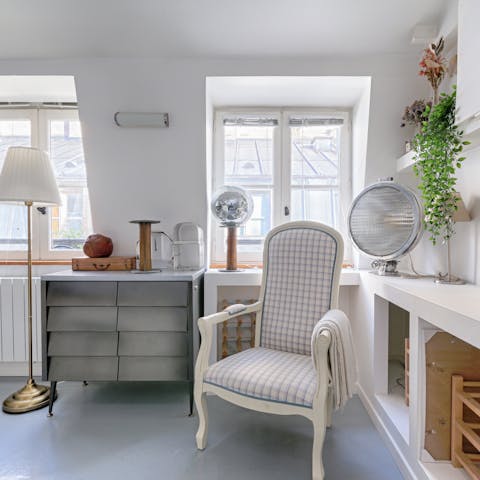 Catch up on work at one of the home's chic desk spaces
