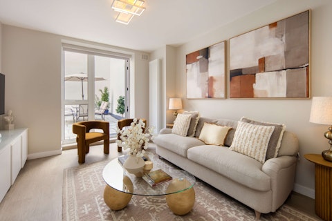 Curl up in a calm, stylish living space