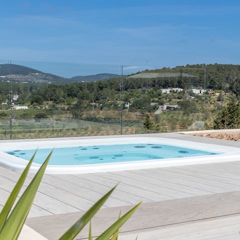 Indulge in the luxurious heated spa tub