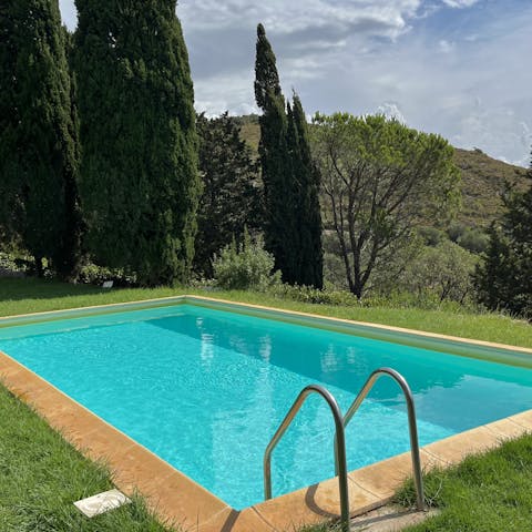 Cool off in the serene swimming pool