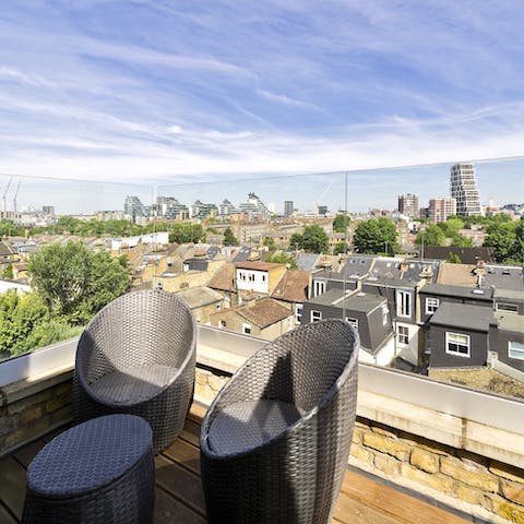 Sip your morning coffee overlooking the city from the balcony