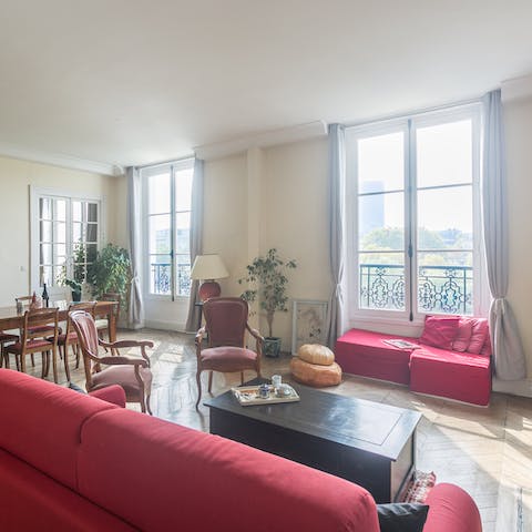 Take a minute to relax in the light-filled living space