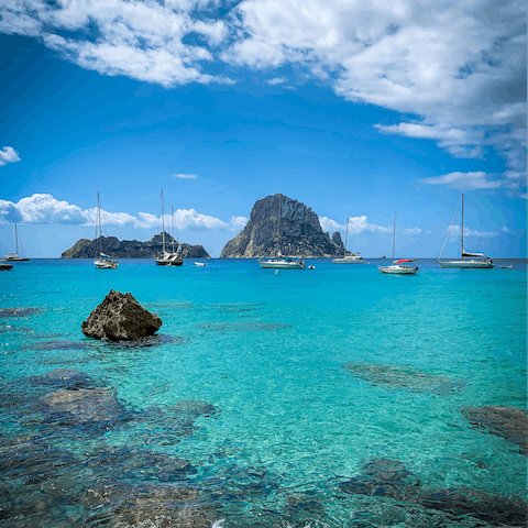 Idyllic ocean bays of Cala Bassa and Cala Conta await, just a short drive away