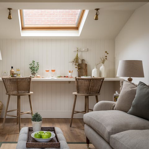 Enjoy cosy meals and moments in the elegant living area