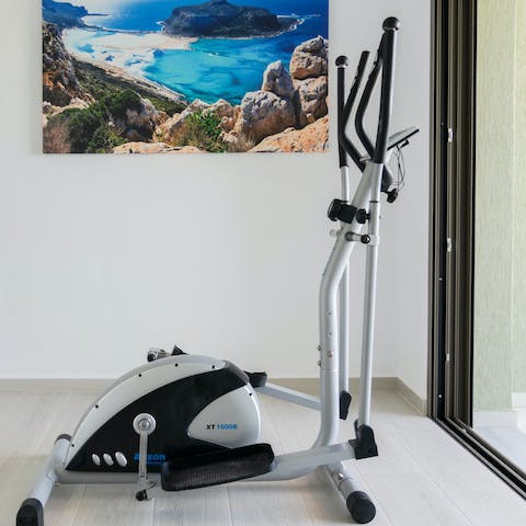 Keep on top of your fitness routine with use of the exercise equipment