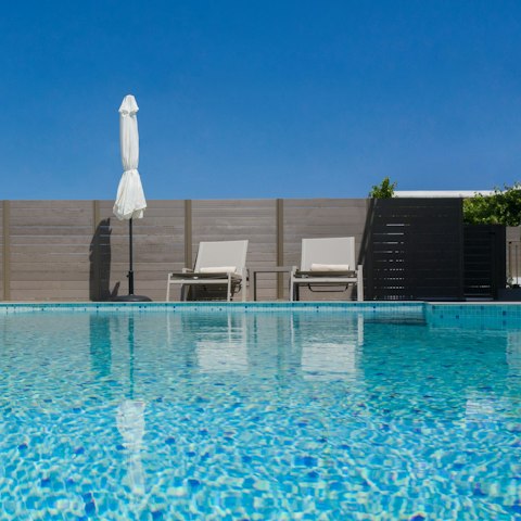 Take a refreshing dip in the private swimming pool