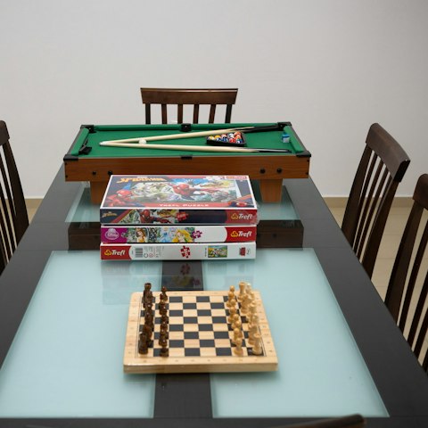 Socialise in the games room over a game of pool, ping pong or chess