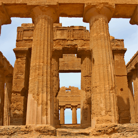 Discover ancient ruins in Agrigento, a thirty-six minute drive away