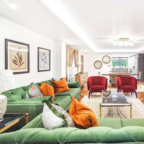 Curl up on the spacious sofas after a long day of sightseeing