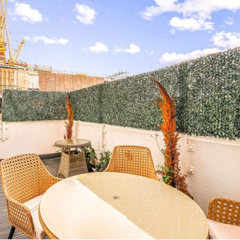 Enjoy an afternoon aperitivo on your private balcony