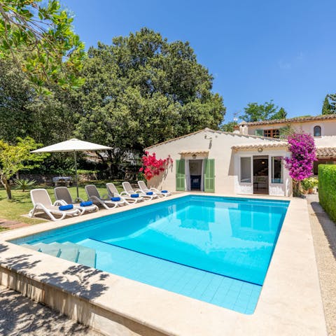 Take a refreshing dip in the private swimming pool