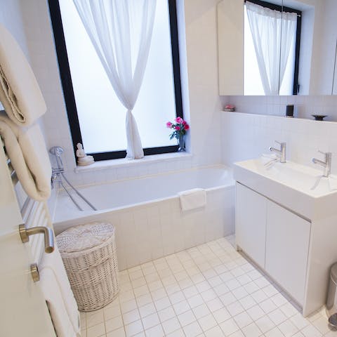 Soak in the tub to catch some respite from the city