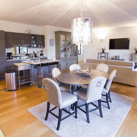 Serve up local Belgian delicacies at the dining area