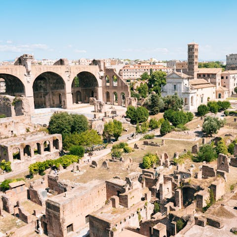 Visit the iconic Roman Forum – it's within walking distance of this apartment