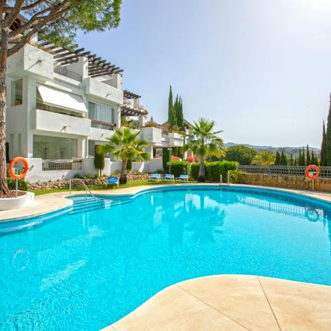 Slip into your swimwear and jump into the building's shared swimming pool